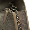 Secondhand Saint Laurent Small Croc Embossed Leather Monogram Kate Tassel Crossbody