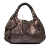 Ferragamo Metallic Leather Perforated Gancini Hobo Bag Secondhand