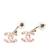 Chanel Resin Crystal CC Push Back Earrings Secondhand
