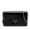 Prada Spazzolato Leather Flap Crossbody Secondhand