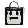 Celine Mini Bicolor Canvas and Leather Luggage Tote Secondhand