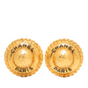 Chanel CC Gold Plated Round Logo Clip On Earrings Secondhand