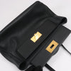 Secondhand HERMES 24/24 29 Togo Leather Handbag in Black and Gold Metal Fittings D: 2019