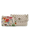 Gucci Medium Cutout Leather and Flora Canvas Traforata Flap Crossbody Secondhand