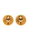 Chanel CC Gold Plated Quilted Round Clip On Earrings Secondhand