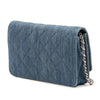 Chanel Quilted Denim Camellia Wallet On Chain Denim Secondhand