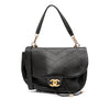 Chanel CC Chevron Calfskin Round Flap Satchel Secondhand