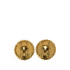 Chanel CC Gold Plated and Enamel Round Clip On Earrings Secondhand