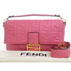 Fendi Large Zucca Embossed Leather Baguette Satchel Secondhand