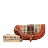 Burberry Haymarket Check Coated Canvas and Grained Leather Clutch Secondhand
