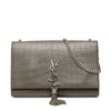 Saint Laurent Medium Croc Embossed Leather Monogram Kate Tassel Crossbody Secondhand