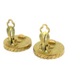 Chanel CC Gold Plated and Enamel Round Clip On Earrings Secondhand