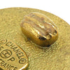 Chanel CC Gold Plated and Enamel Round Clip On Earrings Secondhand