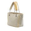 Secondhand Chanel CC Chocolate Bar Canvas Camellia No. 5 Tote