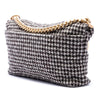 Secondhand Chanel Medium Quilted Houndstooth Tweed and Calfskin Tabatiere Kisslock Fold Over Crossbody