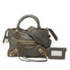 Balenciaga Mini Goatskin Motocross Classic Metallic Edge City Satchel Secondhand