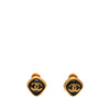 Chanel CC Gold Plated and Resin Rhombus Clip On Earrings Secondhand