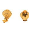 Chanel CC Gold Plated and Resin Rhombus Clip On Earrings Secondhand