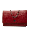 Secondhand Chanel CC Embossed Lambskin Camellia Wallet On Chain