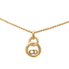 Dior Gold Plated CD Logo Twisted Round Pendant Necklace Secondhand