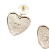 Secondhand Chanel CC Gold Plated Enamel Faux Pearl Heart Drop Push Back Earrings