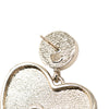 Secondhand Chanel CC Gold Plated Enamel Faux Pearl Heart Drop Push Back Earrings