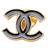 Chanel CC Enamel Gold Plated Brooch Secondhand
