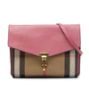 Burberry Small Leather and House Check Canvas Derby Macken Crossbody Secondhand