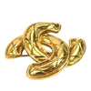 Secondhand Chanel CC Gold Plated Quilted Brooch