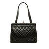 Chanel CC Quilted Lambskin Kiss Lock Frame Shoulder Bag Secondhand