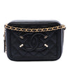 Chanel Caviar CC Filigree Vanity Clutch with Chain Secondhand