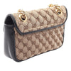 Gucci Small GG Marmont Matelasse Diagonal GG Canvas and Leather Shoulder Bag Secondhand