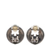 Chanel CC Silver Plated Round Clip on Earrings Secondhand