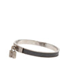 Hermès Epsom and Palladium Plated Kelly Cadena Lock Bangle Bracelet Secondhand