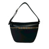 Burberry House Check Canvas Trimmed Leather Shoulder Bag Secondhand