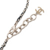 Chanel CC Silver Plated Lambskin Woven Resin Crystal Mirror Ball Pendant Necklace Secondhand