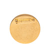 Chanel CC Gold Plated Enamel Round Pin Brooch Secondhand