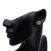 Chanel Triple CC Gold Plated Enamel Push Back Earrings Secondhand