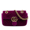 Gucci Small GG Marmont Matelasse Velvet Shoulder Bag Secondhand