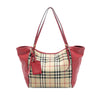 Secondhand Burberry Small Haymarket Check Coated Canvas and Calfskin Canterbury Tote