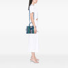 Balenciaga Mini Leather Striped Papier A6 Zip Around Satchel Secondhand