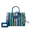 Balenciaga Mini Leather Striped Papier A6 Zip Around Satchel Secondhand