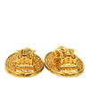 Chanel CC Gold Plated Crown Oval Clip On Earrings Secondhand