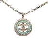 Chanel CC Silver Plated and Gold Plated Faux Pearl Rhinestone Pendant Necklace Secondhand