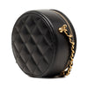 Chanel CC Lambskin and Metal Camellia Round Clutch with Chain Secondhand