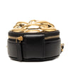Chanel CC Lambskin and Metal Camellia Round Clutch with Chain Secondhand