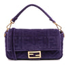 Fendi Zucca Embossed Velvet Baguette Satchel Secondhand