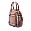 Burberry Medium House Check Canvas Bridle Orchard Handbag Secondhand