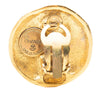 Chanel Gold Plated Logo Round Clip On Earrings Secondhand