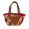 LOEWE Small Raffia Animal Embroidered Basket Tote Secondhand